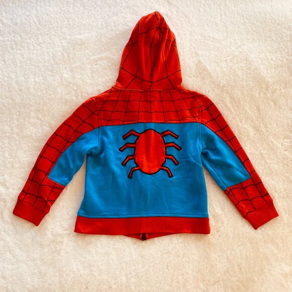 Spiderman Hooded Zip-Up Sweatshirt Hooded Mask boy's size 5/6 Marvel - Picture 7 of 10